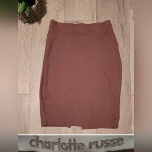 Charlotte Russe Bodycon Mid-theigh Pencil Mauve Brown Skirt, Women's Small (S)